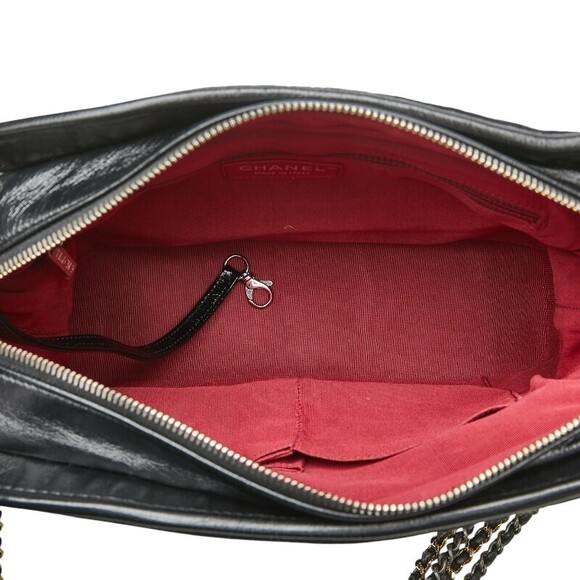 Chanel Gabriel Chain Shoulder Bag Black Felt Leather - Picture 6 of 9